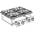 Маленькое фото товара - ПЛИТА ГАЗОВАЯ 4 КОНФОРОЧН. ВСТРАИВАЕМАЯ 700 СЕРИИ APACH CHEF LINE SLDI7RG8. Вариант №1