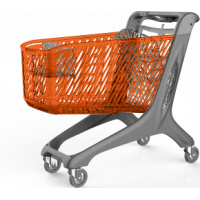 Фото товара - ТЕЛЕЖКА ПОКУПАТЕЛЬСКАЯ RABTROLLEY MAXI BASIC 210Л ПЛАСТИК ОРАНЖЕВАЯ