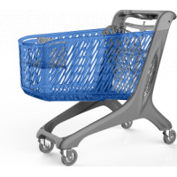 Фото товара - ТЕЛЕЖКА ПОКУПАТЕЛЬСКАЯ RABTROLLEY MAXI BASIC 210Л ПЛАСТИК СИНЯЯ
