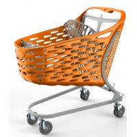 Фото товара - ТЕЛЕЖКА ПОКУПАТЕЛЬСКАЯ RABTROLLEY SAMBA BASIC 130Л ПЛАСТИК ОРАНЖЕВАЯ