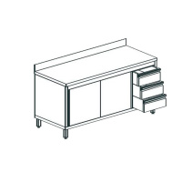 Фото товара - Стол производственный закрытый APACH CHEF LINE LWC613SH2SDUDR