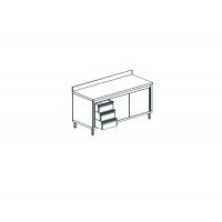 Фото товара - Стол производственный закрытый APACH CHEF LINE LWC620SH2SDUDL
