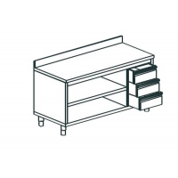 Фото товара - Стол производственный закрытый с 3-х сторон APACH CHEF LINE LWC619SH2UDR