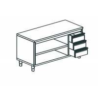 Фото товара - Стол производственный закрытый с 3-х сторон APACH CHEF LINE LWC622SH2DR