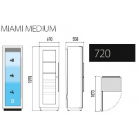 Фото товара - ШКАФ ВИННЫЙ СТАТ. MIAMI MEDIUM RF R ЧЕРНЫЙ