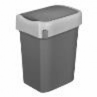 Фото товара - Бак для мусора "SMART BIN" 10л (245x196x345мм), с крышкой "маятник" (серый) 434214711