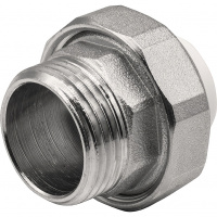 Фото товара - Муфта THERMOLIGHT комбинированная разъемная PP-R НР 20х1" белый (10/160)