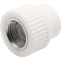 Фото товара - Муфта THERMOLIGHT комбинированная PP-R ВР 20х1/2" белый (20/240)