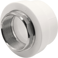 Фото товара - Муфта THERMOLIGHT комбинированная PP-R ВР 63х2" под ключ белый (2/24)