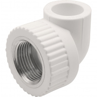 Фото товара - Угольник THERMOLIGHT комбинированный PP-R ВР 20х3/4" белый (20/180)