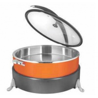Фото товара - Мармит настольный (чефиндиш) круглый 6,5л, Orange Poppins PPB/OR/6