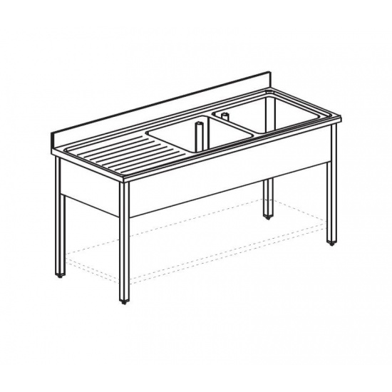 Большое фото товара - Ванна моечная APACH CHEF LINE L2S146-44LWSH, . Вариант №1