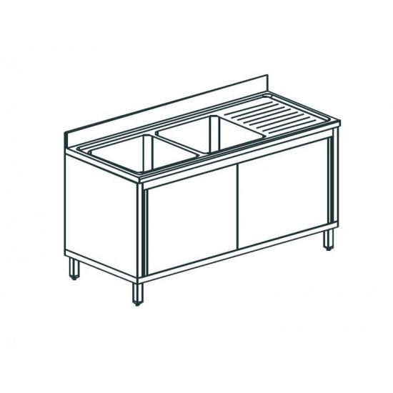 Большое фото товара - Ванна моечная APACH CHEF LINE L2S146-44RWSD, . Вариант №1