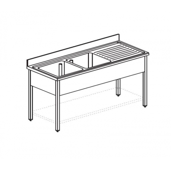 Большое фото товара - Ванна моечная APACH CHEF LINE L2S207-65RWSH, . Вариант №1