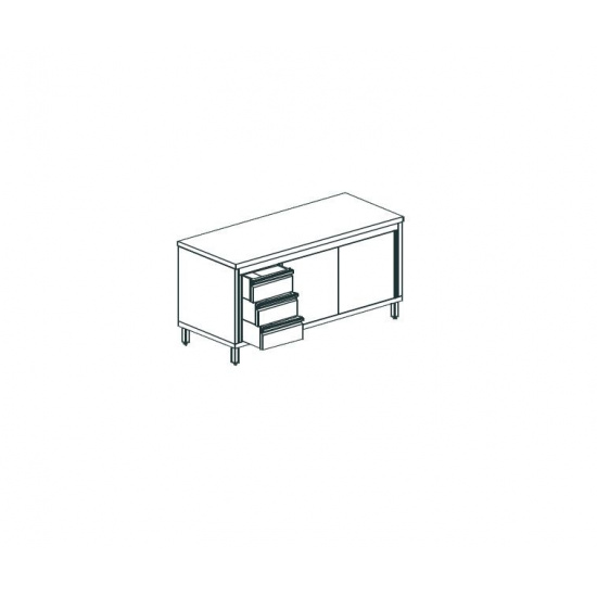 Большое фото товара - Стол производственный закрытый APACH CHEF LINE LWC614SH2SDDL, . Вариант №1