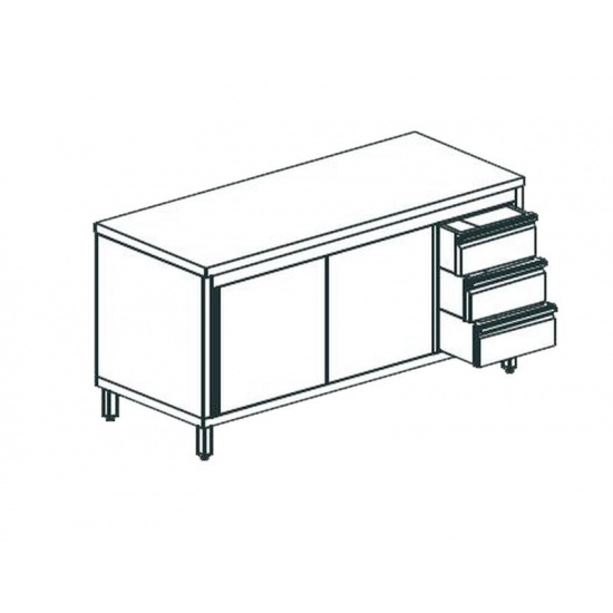 Большое фото товара - Стол производственный закрытый APACH CHEF LINE LWC621SH2SDDR, . Вариант №1