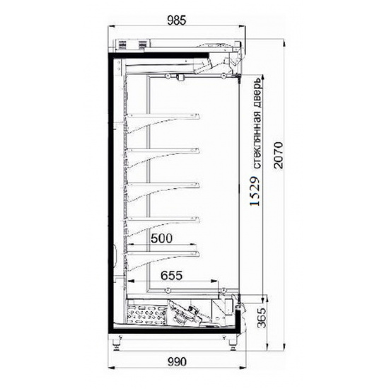 Большое фото товара - Холодильная горка фруктовая Gratia ВС 28.95GL-2500F (со стеклом), . Вариант №3