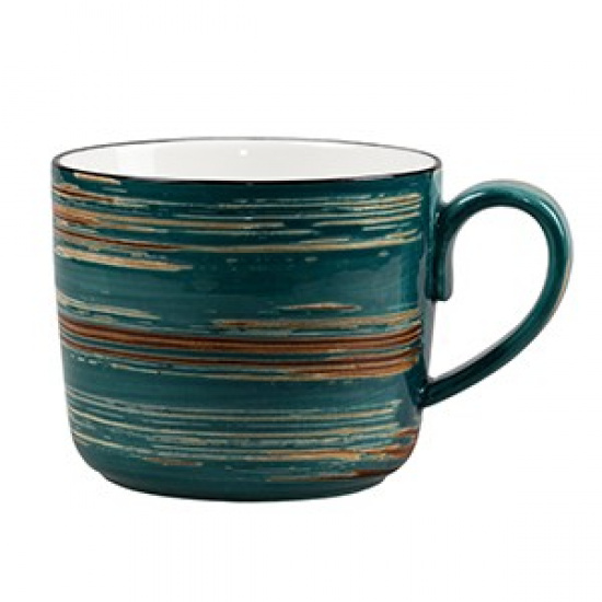 Большое фото товара - Кружка серия Texture Dark Green Lines h 8 см, d 9,5 см, 350 мл, P.L. Proff Cuisine, 80162 кор=36/6. Вариант №2