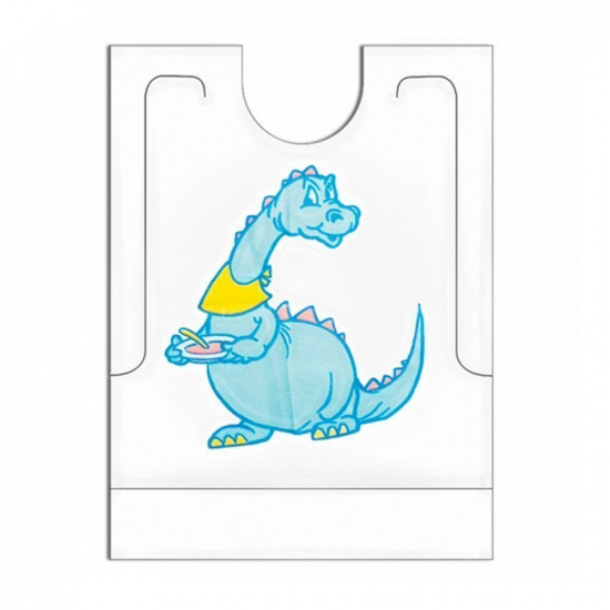 Большое фото товара - Нагрудник детский Dino одноразовый с карманом, 27x34+5 см, 500 шт, полиэтилен, Garcia de Pou, 185.97. Вариант №1