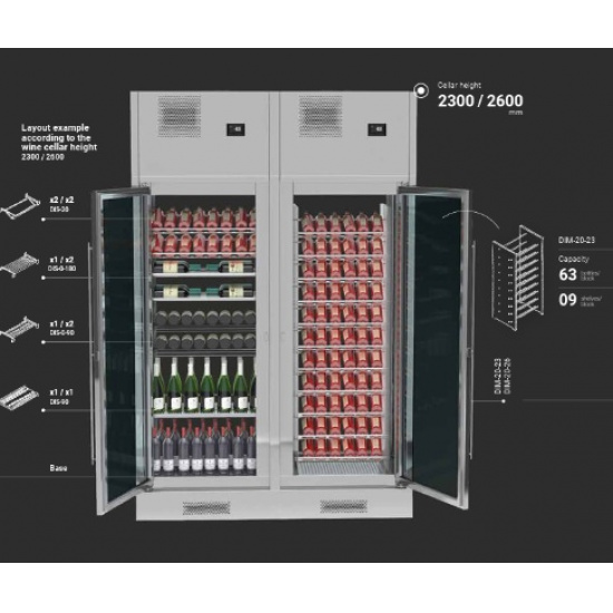 Большое фото товара - Шкаф винный FAGOR FWC-2602-T1-C-LR-W-BLA TR 230V 1N 50Hz, 19092306. Вариант №2